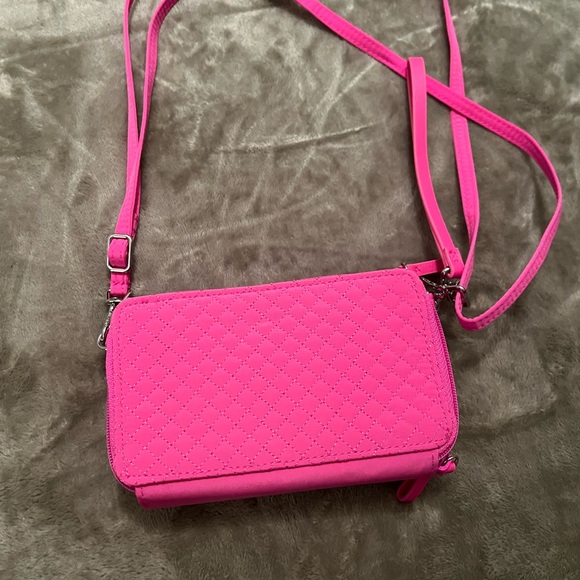 Vera Bradley Pink Quilted Crossbody Bag with Camera Bag RFID New - Picture 3 of 6